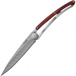 Couteau Deejo Tatoo Illusion lame 7.6cm lisse manche en bois de Corail - 1