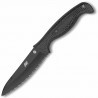 Couteau Spyderco Aqua lame 11.9cm dentelée Noir manche FRN (Nylon renforcé) - FB23SBBK - 1