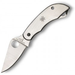 Couteau Décapsuleur Spyderco ClipiTools lame 5.1cm Lisse Satin manche Inox - C175P - 1